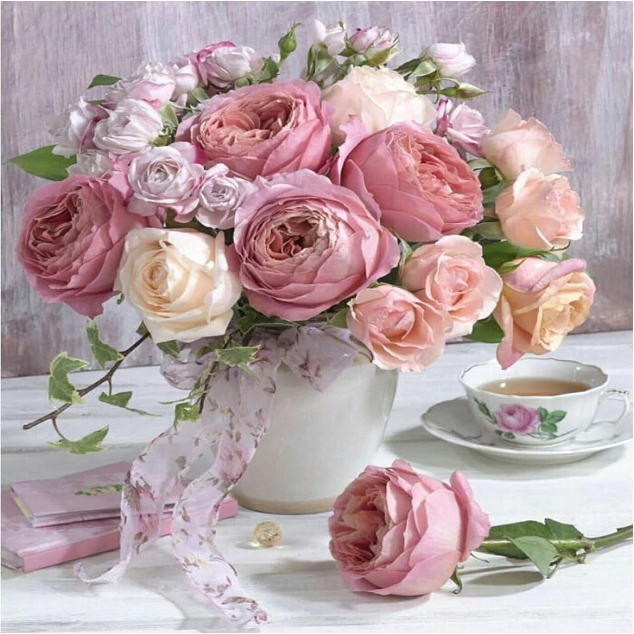 5D Diamond Painting Kits Roses for Adults : DIY Flowers Diamond Art Painting Full Drill Diamond Painting Kits for BeginnPainting Full Drill Diamond Painting Kits for Beginners Diamond Dots for Wall Decor Gift Relaxing
